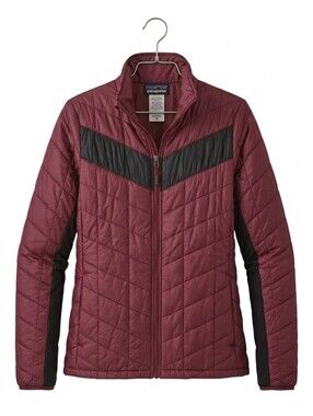 Patagonia Women's Puffer Jacket in Maroon with Black Accents Size Medium
